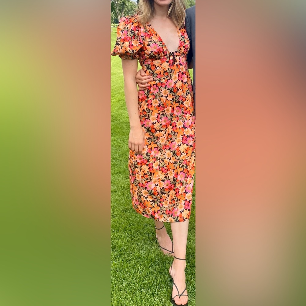 For Love and Lemons Floral Midi Dress Size XS